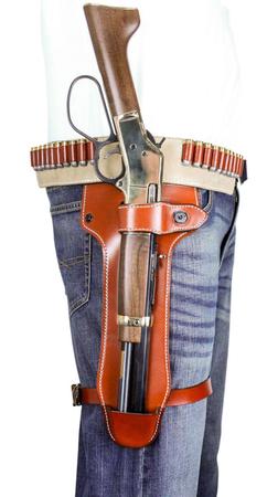 DeSantis Gunhide 181TJ02Z0 Mare's Leg Tan Saddle Leather/Steer Hide OWB 44/45/357 Ambidextrous Hand