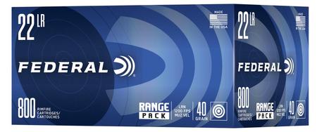 Federal Range Pack 22 Long Rifle 40 Grain Lead Round Nose 800 Round Count Box