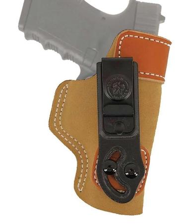 DeSantis Gunhide 106NAO2Z0 Sof-Tuck  Tan Suede w/Saddle Leather Top IWB S&W J Frame Right Hand