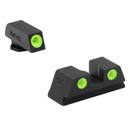 Meprolight 3-Dot Glock 42/43 Black Day/Night Sights | Green/Green | ML10220G