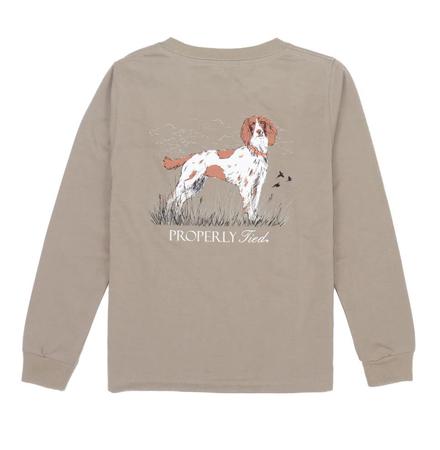 Properly Tied Youth Ls Springer Spaniel Tee