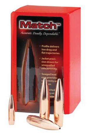 Match Bullets .224 Diameter 75 Grain Hollow Point Boattail