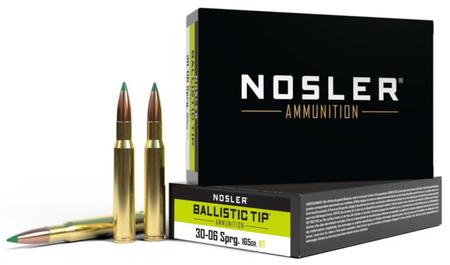 Nosler Ballistic Tip  30-06 Springfield 165 gr 2950 fps Spitzer Ballistic Tip (SBT) 20 Bx/10 Cs