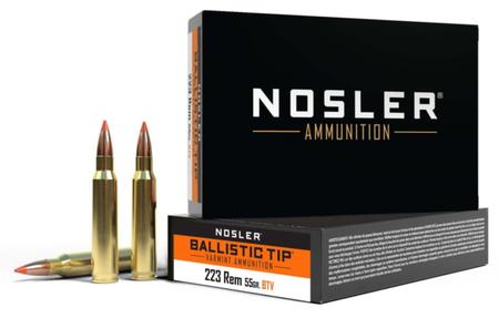 Nosler .223 Remington Ballistic Tip 55 grain Brass Cased Rifle Ammunition