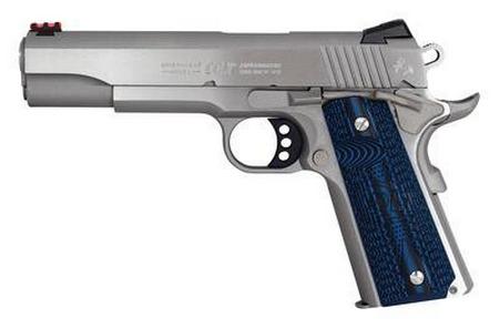 Series 70 Competition SS .45 ACP 5 Inch Stainless Steel National Match Barrel Brushed SS Finish Novak Sights Brushed Stainless Steel Frame G-10 Blue Grips 8 Round