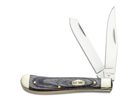 Schrade Old Timer Heritage Trapper - Clip/Spey - Black Pakkawood & Nickle