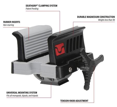 Bog-Pod DeathGrip Ultralight Tripod Head For Arca-Swiss, Switcheroo, 1/4-20 & 3/8