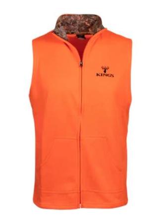 King`s Camo Men's Full Zip Orange Vest