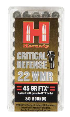 Hornady Critical Defense 22 WMR 45 Grain Flex Tip eXpanding | 50 Rounds