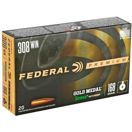 Federal Gold Medal .308 Winchester 168 Grain Sierra MatchKing BTHP | 20 Rounds