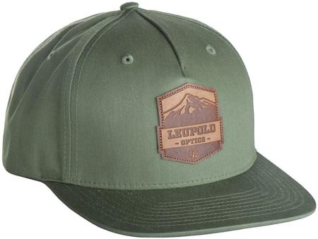 Leupold Mountain Leather Patch Snap Back Trucker Hat Army Olive