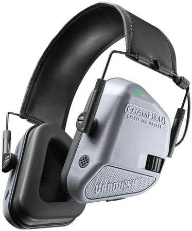 Champion Targets Vanquish Electronic Hearing Muff Over the Head Gray Soft Cushion Ear Cups