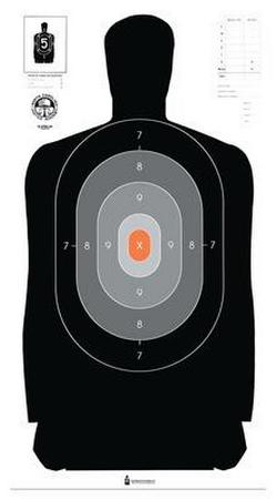 B-27NCJA Dark-to-Light Silhouette Target 24x45 Inch 100 Per Case