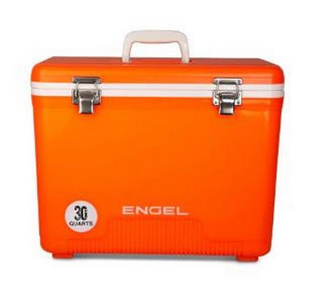 Engel Cooler Dry Box - 30 Quart | Hi Viz Orange