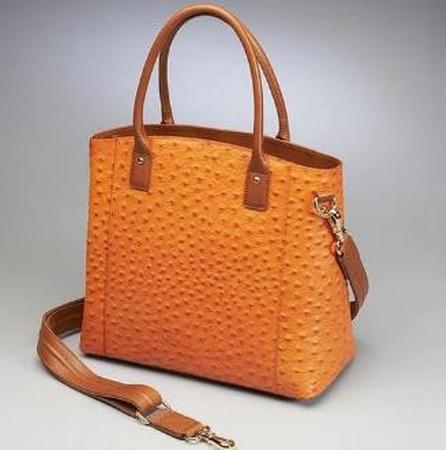 Gtm Ostrich Pattern Cowhide Leather Town Tote