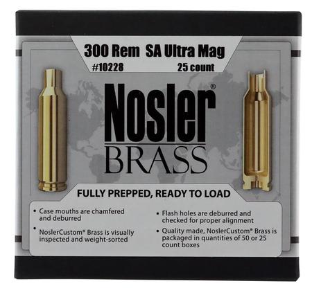 Nosler 10228 Unprimed Cases  300 Rem SAUM Rifle Brass 25 Per Box