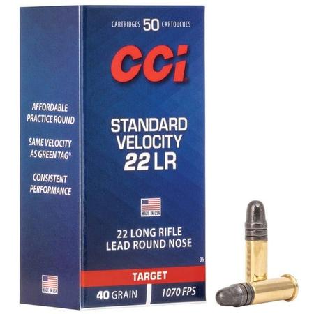 CCI Standard Velocity .22 LR 40 Grain Brass Casings | 50 Rounds