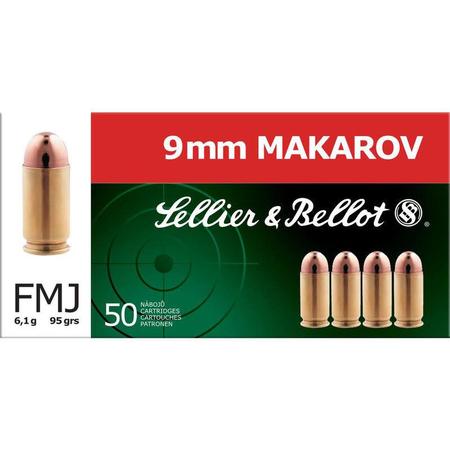 Sellier & Bellot 9x18mm Makarov 95 Grains FMJ | 50 Rounds