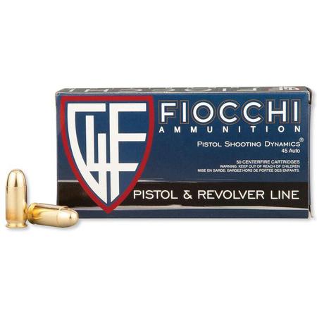 Fiocchi Shooting Dynamics .45 ACP Ammunition 50 Rounds 230 Grain Full Metal Jacket 860 fps