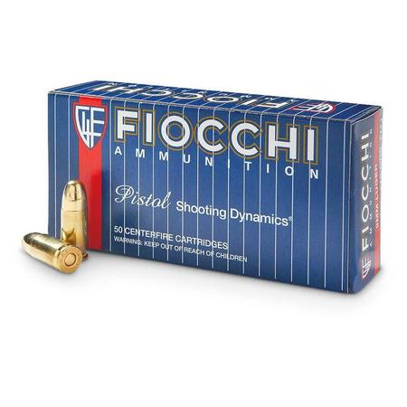 FIOCCHI 9mm Luger Ammunition 50 Rounds FMJ 115 Grains 9AP