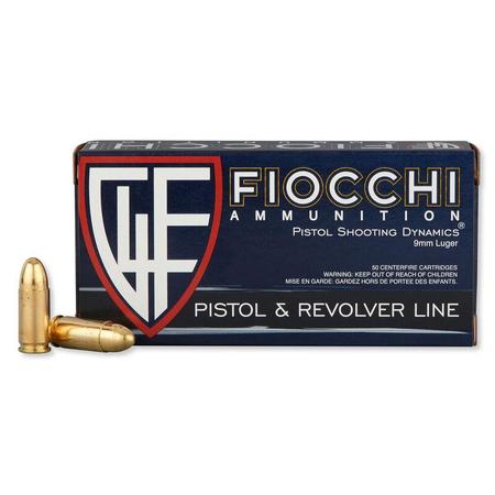 Fiocchi Shooting Dynamics 9mm Luger Ammunition 50 Rounds 124 Grain FMJ 1150fps