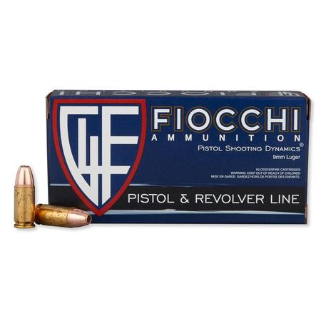 FIOCCHI 9mm Luger Ammunition 50 Rounds Subsonic JHP 147 Grains