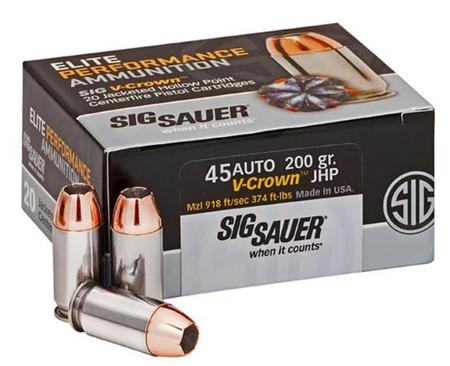 Sig Sauer Elite V-Crown 45 ACP 200 Grain JHP | 20 Rounds