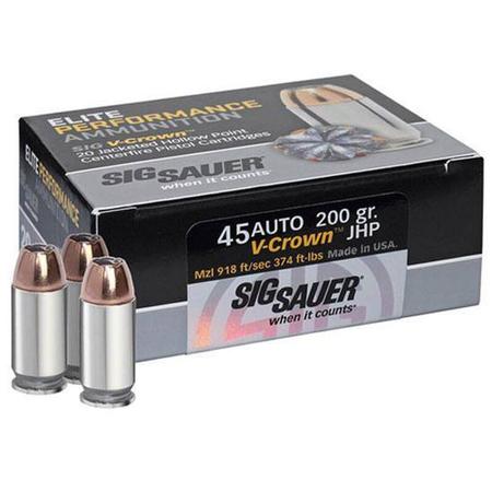 Sig Sauer Elite V-Crown 45 ACP 230 Grain JHP | 20 Rounds