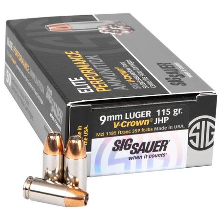 Sig Sauer Elite V-Crown 9mm Luger 115 Grain JHP | 50 Rounds