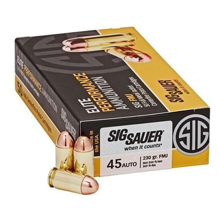 Sig Sauer Elite Performance 45 ACP 230 Grain FMJ | 50 Rounds