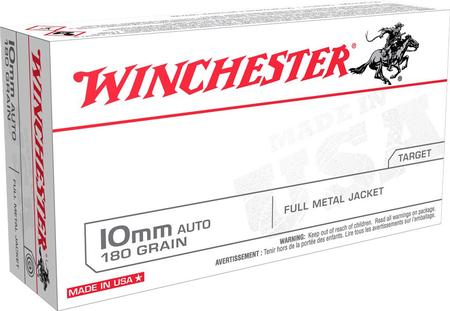 Winchester 10mm Auto 180 Grain FMJ Flat Nose | 20 Rounds