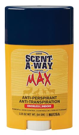 Scent-A-Way Max Antiperspirant Odor Eliminator | Odorless Scent 2.25 oz Stick