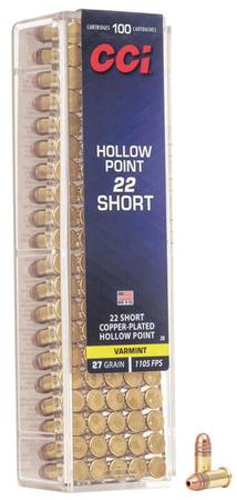 CCI High Velocity .22 Short 27 Grain CPHP | 100 Rounds