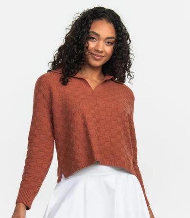 Southern Shirt Textured Knit Polo Sweater