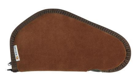 Heritage Cases Handgun Case made of Suede Leather with Brown Finish, Foam Padding & Lockable Zippers (Multiple Sizes)