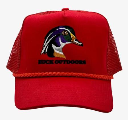 Huck Outdoor Red Woodie Classic Snapback Trucker Hat