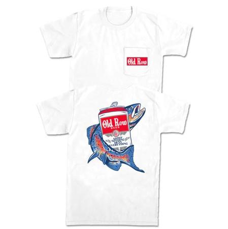 Old Row Fishing Beer Can Pocket Tee