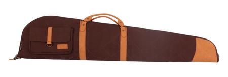 Heritage Cases 53952 Muddy Creek  made of Brown Cotton Canvas with Tan Leather Trim, Fleece Lining & Lockable Zipper 52