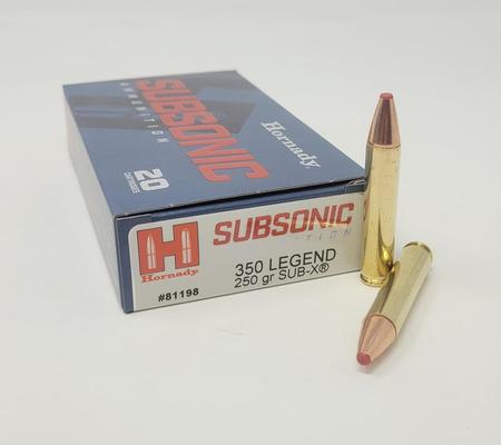 Hornady Subsonic 350 Legend 250 Grain Sub-X | 20 Rounds