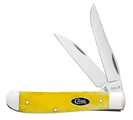 Case Mini Trapper - Clip Point & Wharncliffe Blades - Yellow Smooth Bone & Nickle