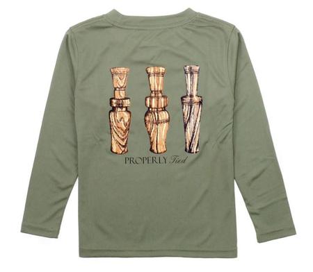 Properly Tied Toddler LS Performance Duck Calls T Shirt