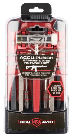 Real Avid AVHPSAR Accu-Punch Pin Punch Set Red Steel Rifle AR-15 Rubber Handle