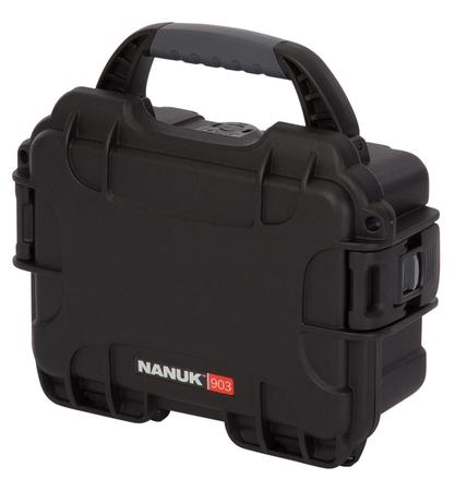 Nanuk 903-1001 903  Impact Resistant Black Polymer with Foam Padding & Latches Interior Dimensions 7.40