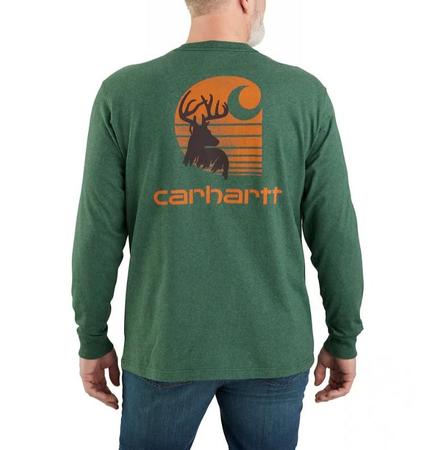 Carhartt Men's LS HW Pocket Deer Graphic T Shirt - 106365