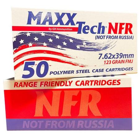 Maxxtech NFR 7.62x39 123 Grain FMJ Steel Cased | 50 Rounds