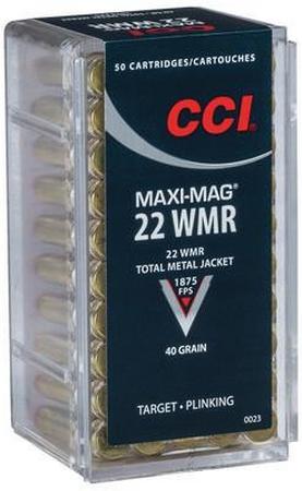 CCI .22 Winchester Magnum Rimfire 40 Grain Total Metal Jacket