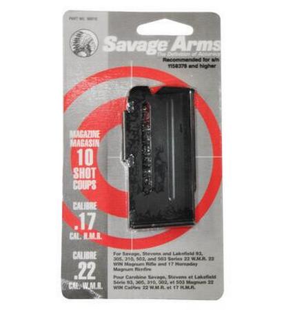 Savage 10 Round Blued Magazine For 17 HMR/22 WMR Savage 93 Series