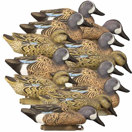 Higdon Standard Blue Wing Teal Foam-Filled Duck Decoys - 12 Pack