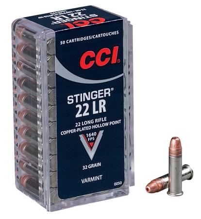 CCI Varmint Stinger 22 LR 32 Grain Copper Plated Hollow Point