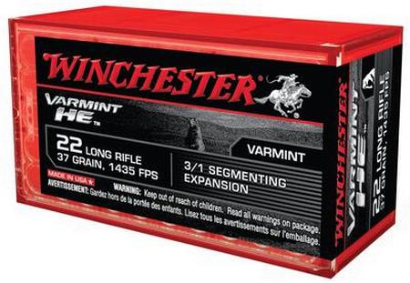 Winchester Varmint High Energy 22 LR 37 Grain 3/1 Segmenting Expansion | 50 Rounds